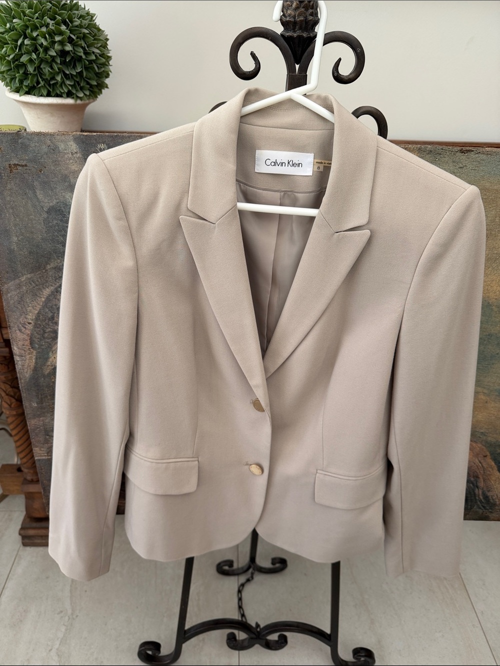 Calvin Klein Light Beige Women's Tailored Blazer
